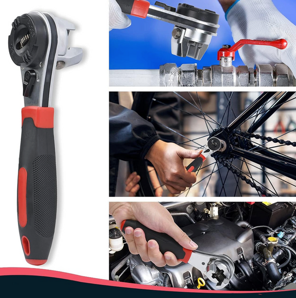 Cheie universabila ajustabila cu clichet, 6.5 - 22 mm