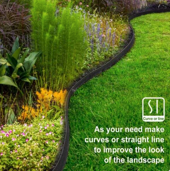 Cadru de delimitare gradina, bordura, flexibil, 5 cm x 10 m, negru