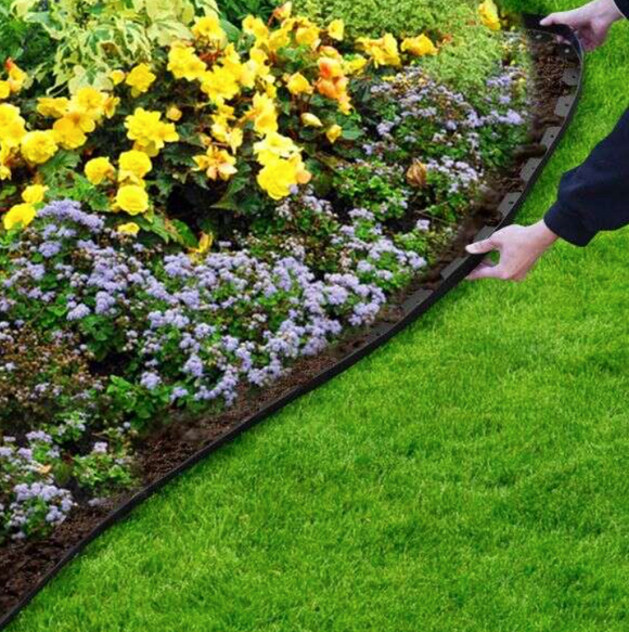 Cadru de delimitare gradina, bordura, flexibil, 5 cm x 10 m, negru