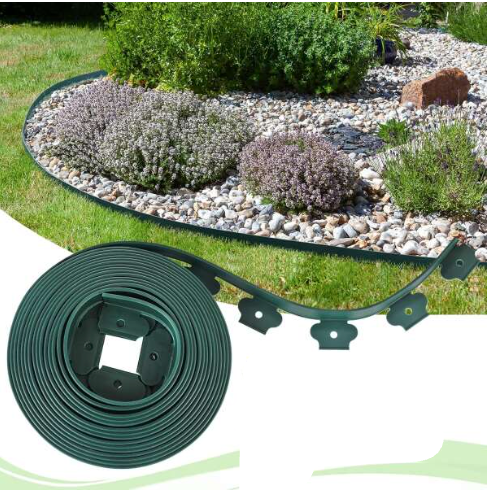 Cadru de delimitare gradina, bordura, flexibil, 5 cm x 10 m, negru