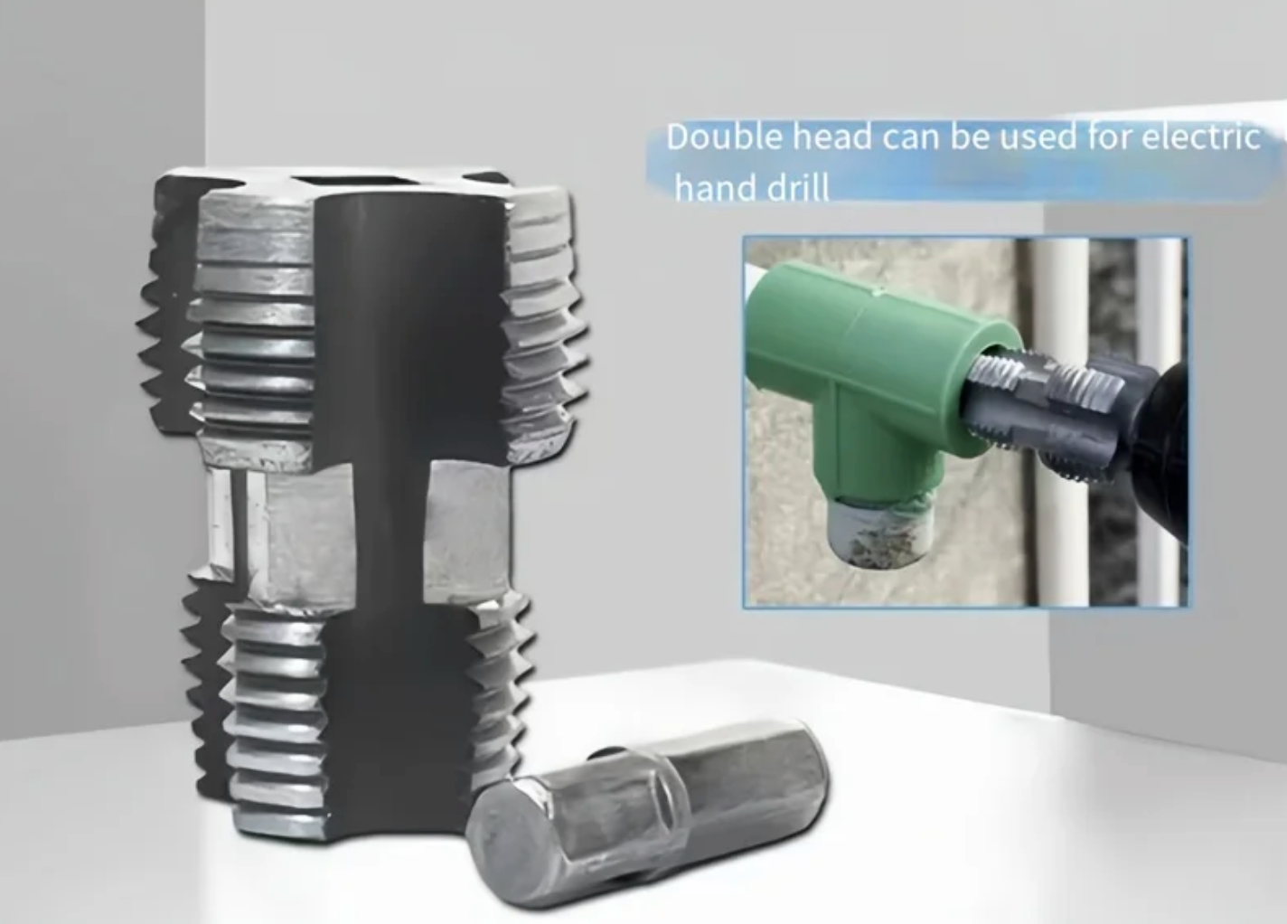 Adaptor bormasina pentru filetare tevi PPR, 1/2 si 3/4