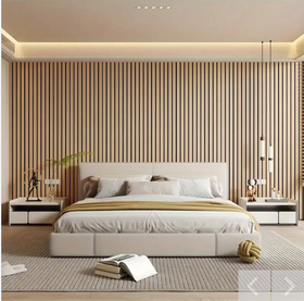 Material autocolant decorativ cu imitatie riflaj lemn pentru pereti si tavan 10 m x 60 cm