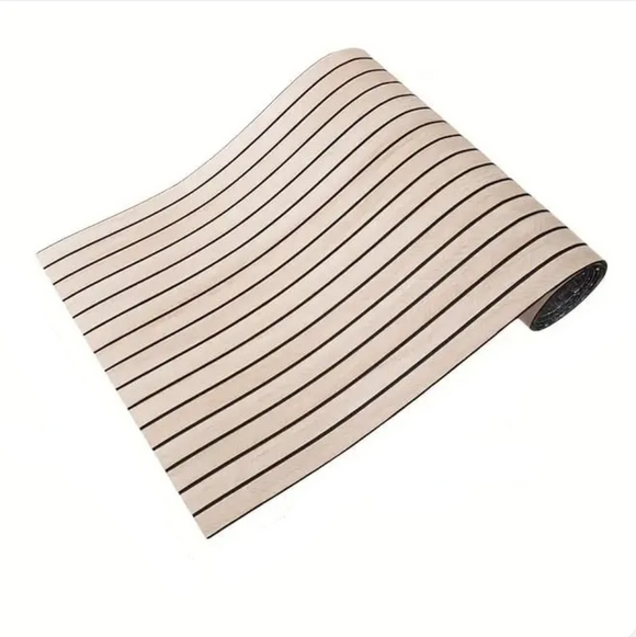 Material autocolant decorativ cu imitatie riflaj lemn pentru pereti si tavan 10 m x 60 cm