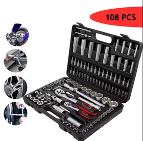 Set, trusa scule 108 piese cu chei tubulare si mixte, bituri, etc - 0