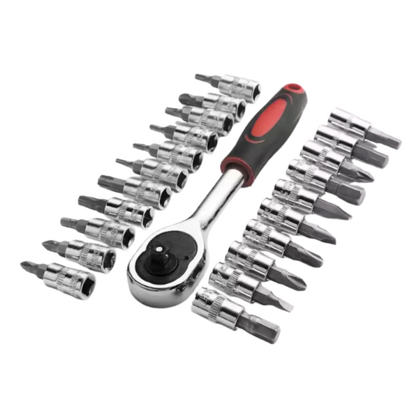 Set, trusa scule 108 piese cu chei tubulare si mixte, bituri, etc