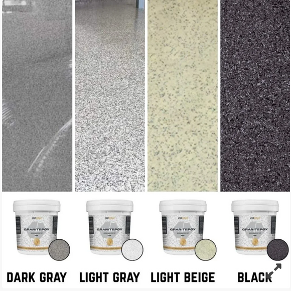 Vopsea, șapă epoxidica cu imitatie de granit, GRANITEPOX™, 1 kg, GRI DESCHIS