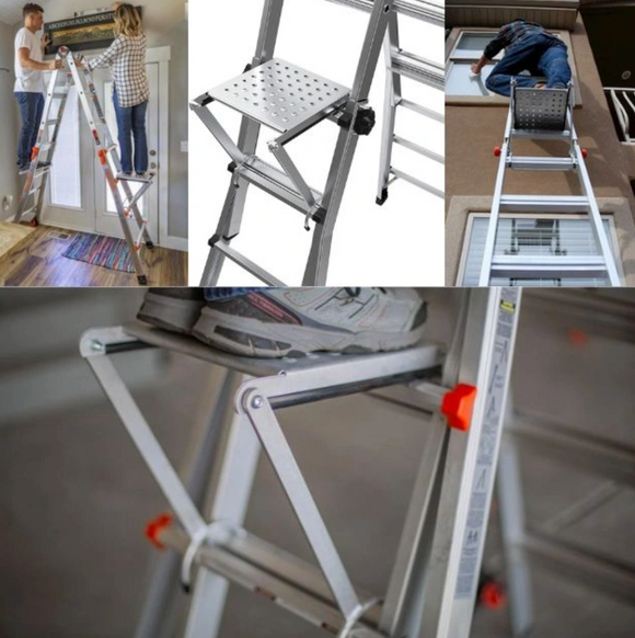 Treapta, platforma orizontala pentru scara de lucru, metalica, ajustabila