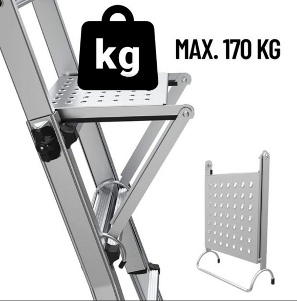 Treapta, platforma orizontala pentru scara de lucru, metalica, ajustabila