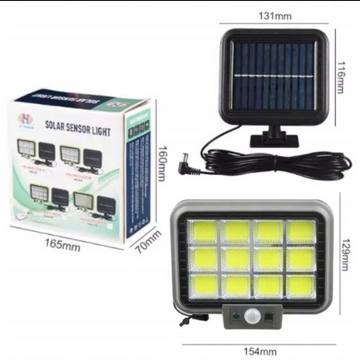 Lampa solara, aplica exterior cu panou si telecomanda, 9 ore lumina - 0