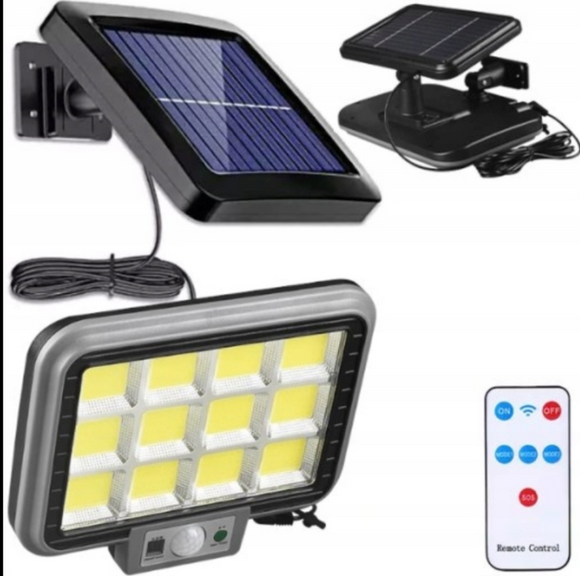 Lampa solara, aplica exterior cu panou si telecomanda, 9 ore lumina