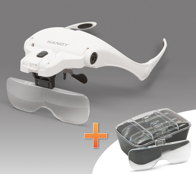 Banderolă de cap pentru lucru, cu marire lupa, LED, ochelari pe dioptrii