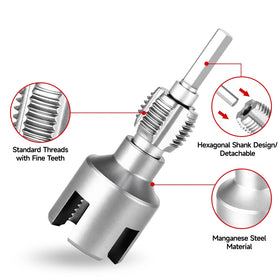 Adaptor bormasina pentru filiere, filetare, tarod tevi PPR, Interior + Exterior - 0
