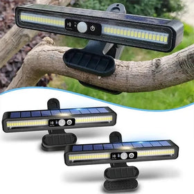 Lampă solară cu clemă, senzor de mișcare, 600 lm