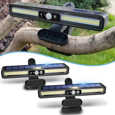 Lampă solară cu clemă, senzor de mișcare, 600 lm