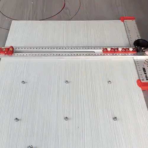 Rigla cu echer si sablonare 4 in 1 pentru gauri, sablon gaurire