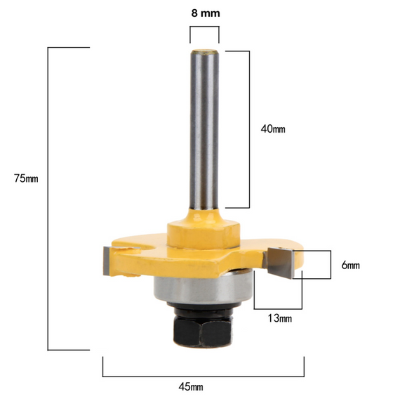 Set 2x freze imbinari lemn 18mm ”T” lamba si uluc, nut si feder, coada 8mm