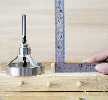 Set ghid gaurire perfecta, perpendiculara in lemn, cu limitare profunzime (7 PIESE) - 0