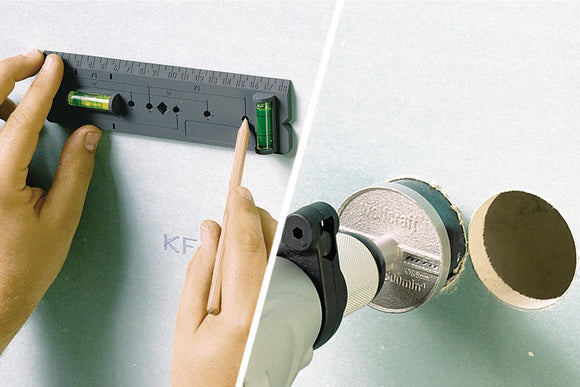 Sablon Cu Nivela Pentru Doze De Perete - WOLFCRAFT 4050000