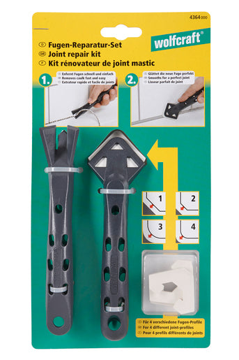 Set reparatii imbinari silicon (kit aplicat si curatat silicon) - Wolfcraft 4364000