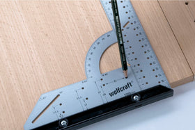 Echer multifunctional cu raportor si sablon gauri 28x50cm WOLFCRAFT 5206000 - 0