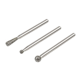 Set 3x stifturi diamantate de şlefuit, sferice si conice - Wolfcraft 5988000