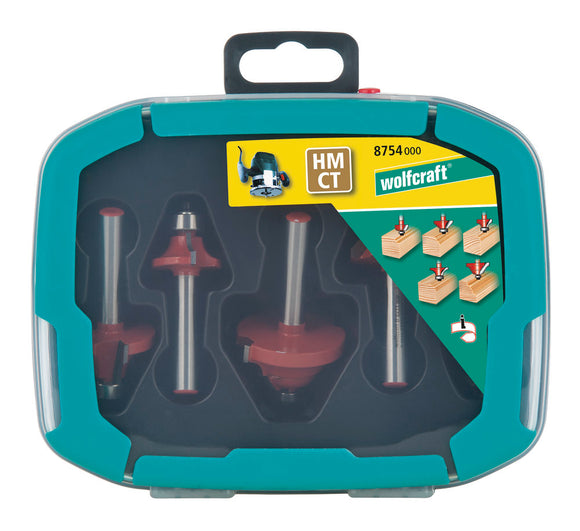 SET 5X FREZE PENTRU LEMN COADA ø 8MM WOLFCRAFT 8754000