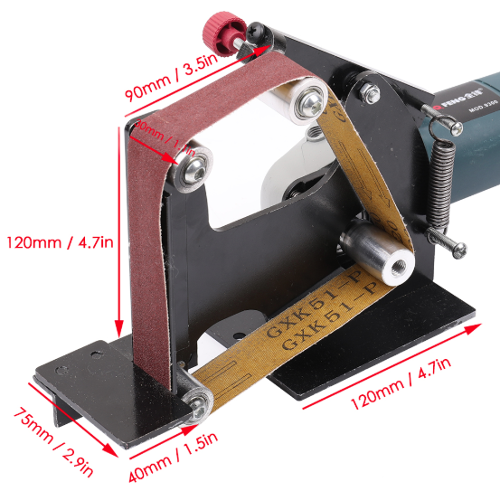 Slefuitor fix, de banc, cu banda, adaptor pentru FLEX, Polizor Unghiular - 0