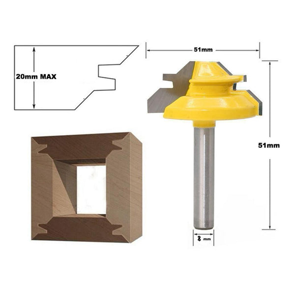 Freza lemn pentru imbinari rame la 90° Coada 8mm (33mm sau 51mm)
