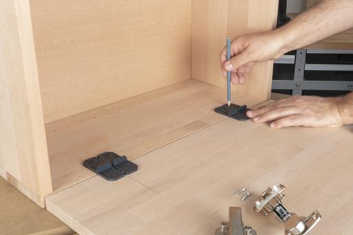 Set sablon de gaurire pt. balamale/fitinguri, Ø 35 mm, 5 piese - Wolfcraft 4656000