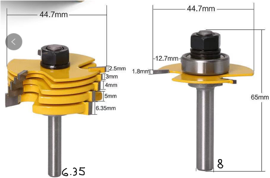 Set 2x Freze Disc Lemn cu Rulment Pentru fante, caneluri, din 6 discuri