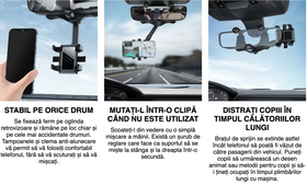 Suport 360 pentru telefon, de fixat la oglinda auto, masina - 0