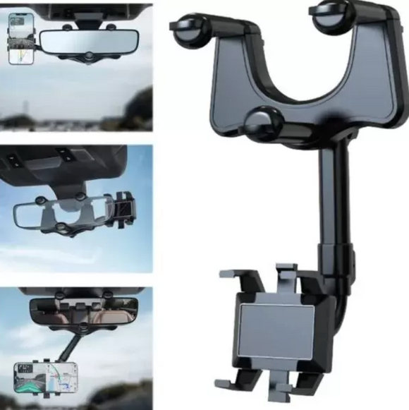 Suport 360 pentru telefon, de fixat la oglinda auto, masina