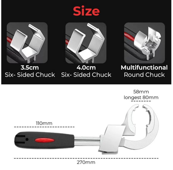 Cheie universala reglabila cu doua falci, doua capete