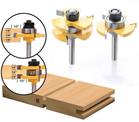 Set 2x freze imbinari lemn 18mm ”T” lamba si uluc, nut si feder, coada 8mm