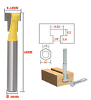 Freza lemn pentru canale/ santuri in ”T”, pt piulita M6 Coada de 8mm-2