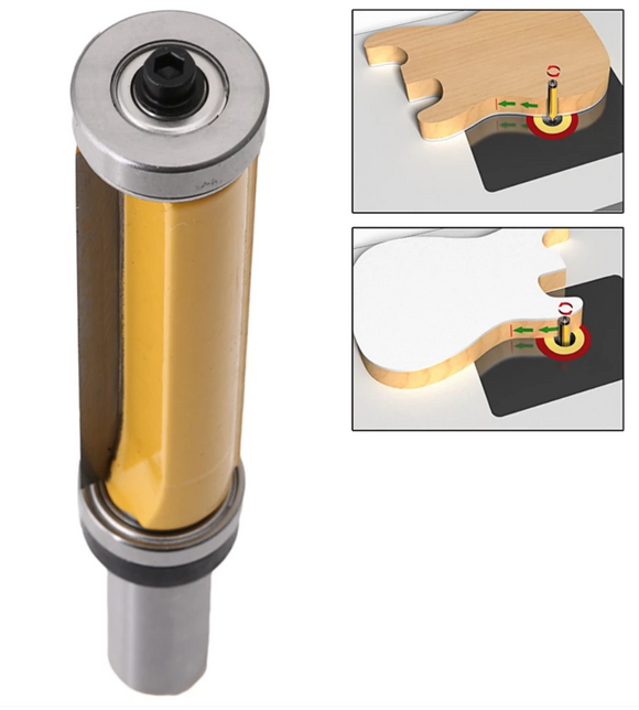 Freza lemn copiere cu 2 rulmenti, 25mm COADA de 8mm