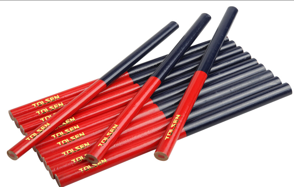Set 12x Creioane Tamplarie 10 X 7.5 X 176 MM, Rosu+Albastru - 0