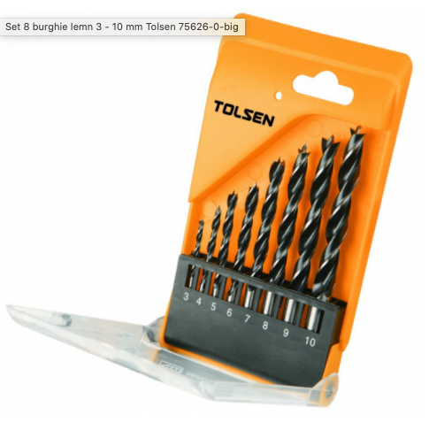 Set 8x Burghie Lemn 3 - 10 mm Tolsen