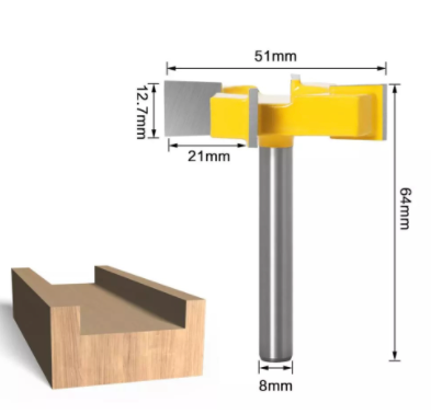 Freza Lemn Pentru Planare, Canelare Coada 8mm, 51mm diametru