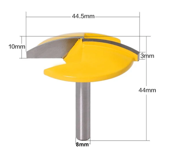 Freza Lemn Tip Canal Semirotund, Bol, Concav - Coada 8mm
