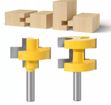 Set 2x Freze Lemn Dinte Patrat/Drept, Imbinari Lamba Uluc - Coada 8mm