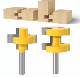 Set 2x Freze Lemn Dinte Patrat/Drept, Imbinari Lamba Uluc - Coada 8mm