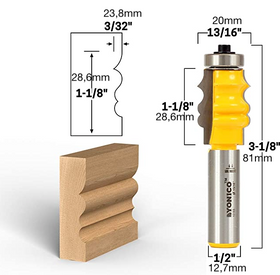 Set 2x Freze Lemn Pentru Profile, Rame, Usi Mobila - Coada 12.7mm - 0