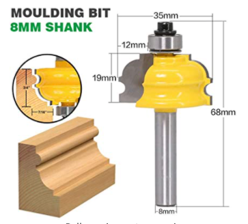 Freza Lemn Pentru Profile, balustrada, Tip 2 Margea Romana Mica 35mm - Coada 8mm