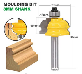 Freza Lemn Pentru Profile, balustrada, Tip 2 Margea Romana Mica 35mm - Coada 8mm