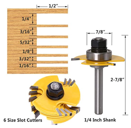Set 2x Freze Disc Lemn cu Rulment Pentru fante, caneluri, din 6 discuri