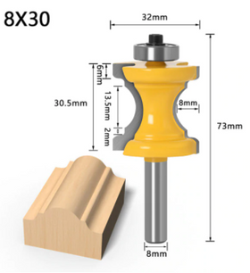 Freza lemn canturi/ profile tip 'BULLNOSE' (Semirotund, balustrada) COADA 8mm - 0