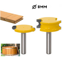 Set 2x Freze Lemn Imbinari Semicerc, Ciubar, Caiac, Canoe, Butoaie Coada 8mm-1