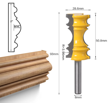 Freza Pentru Profil, Decor Lemn tip ”Coroana” - Coada 8mm - 0