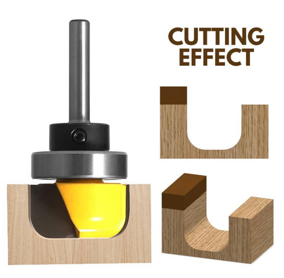 Freza Lemn Canale, Caneluri 28mm semirotund cu Muchii Rotunjite, coada 8mm, cu rulment